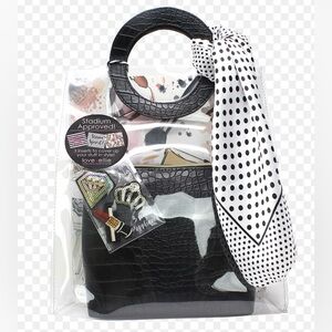 Chic 6 Pc Tote Bag Set Includes Clear Tote and Accessories